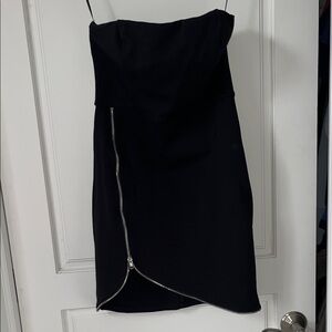 Forever 21 Black Mini Dress with Zipper Detail
